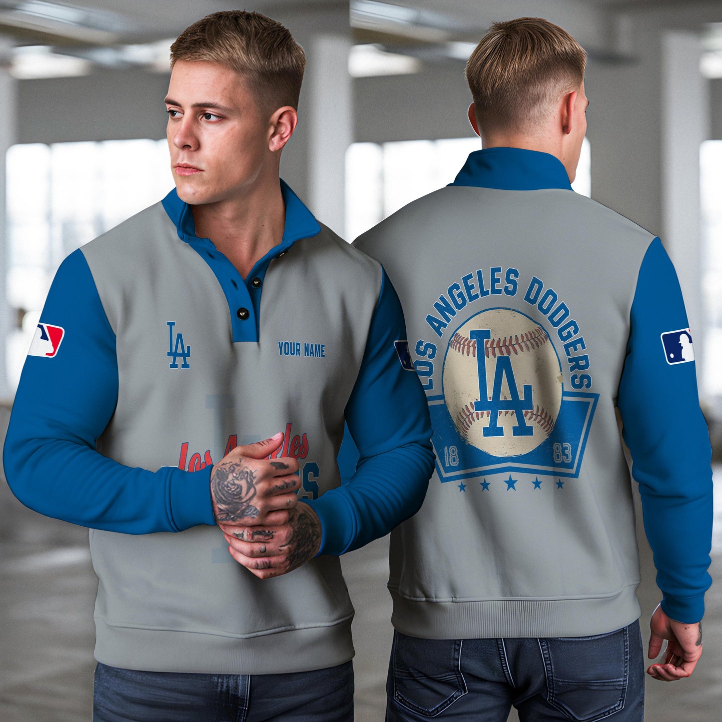 Los Angeles Dodgers New Collection Casual Stand Collar Sweatshirt MLB AZTNSCSW000424