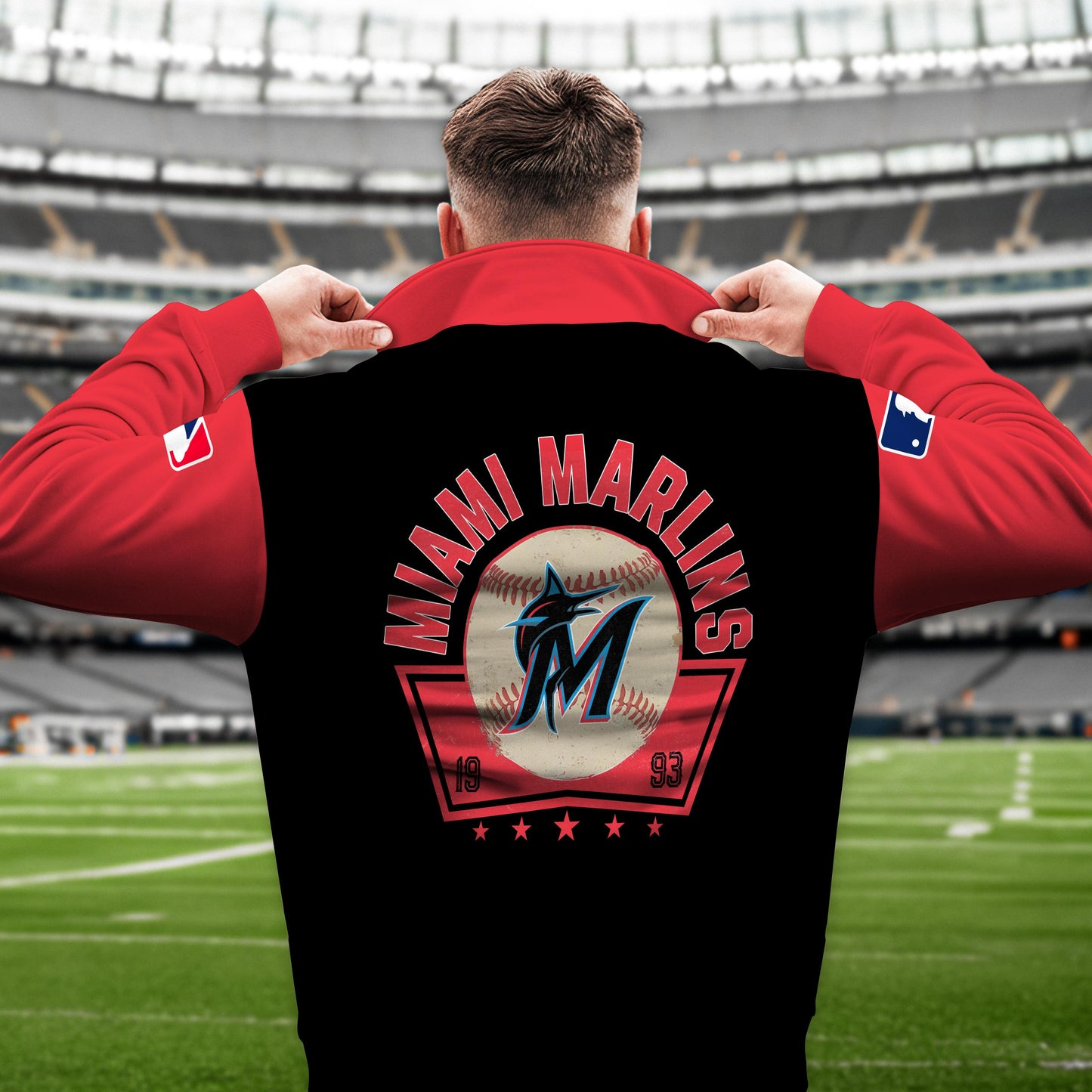 Miami Marlins New Collection Casual Stand Collar Sweatshirt MLB AZTNSCSW000425