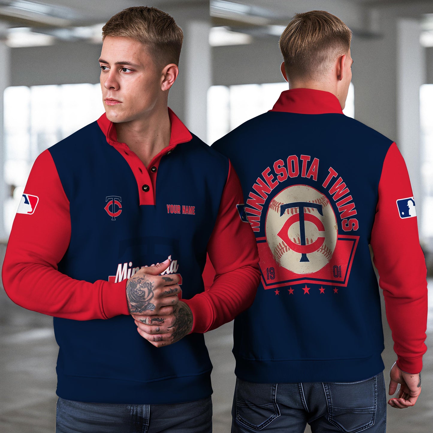 Minnesota Twins New Collection Casual Stand Collar Sweatshirt MLB AZTNSCSW000427