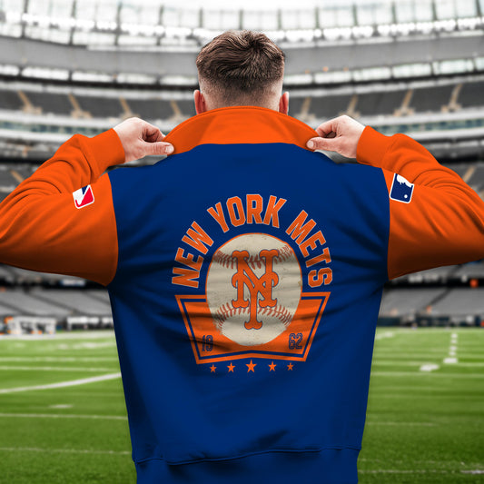 New York Mets New Collection Casual Stand Collar Sweatshirt MLB AZTNSCSW000428