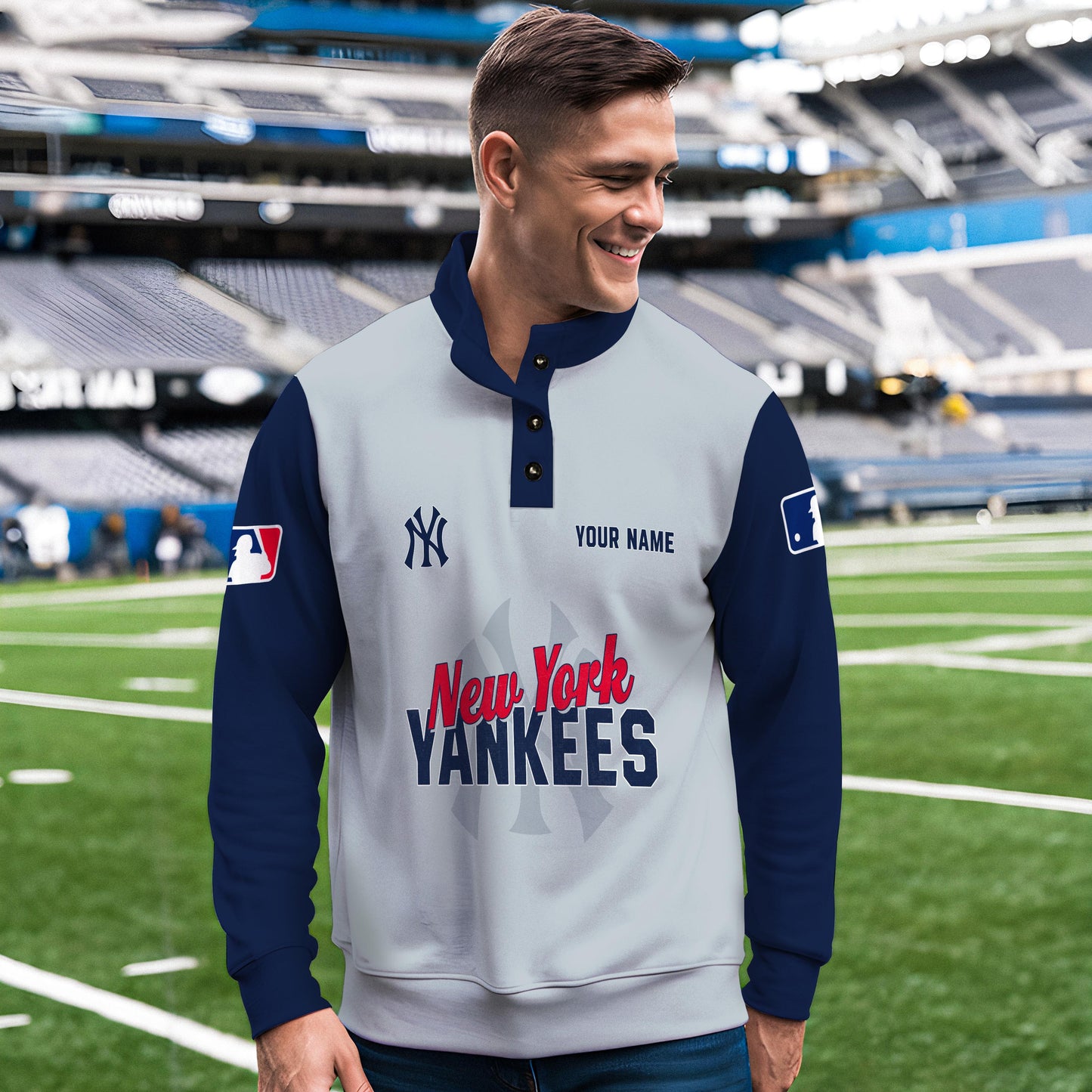 New York Yankees New Collection Casual Stand Collar Sweatshirt MLB AZTNSCSW000429