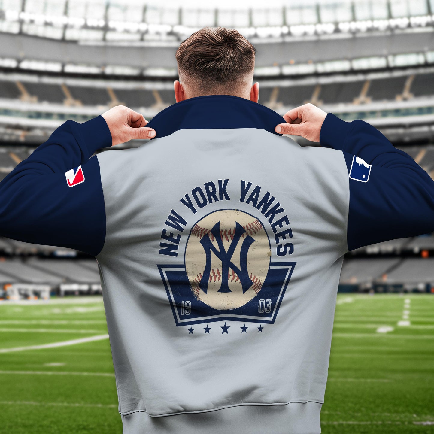 New York Yankees New Collection Casual Stand Collar Sweatshirt MLB AZTNSCSW000429