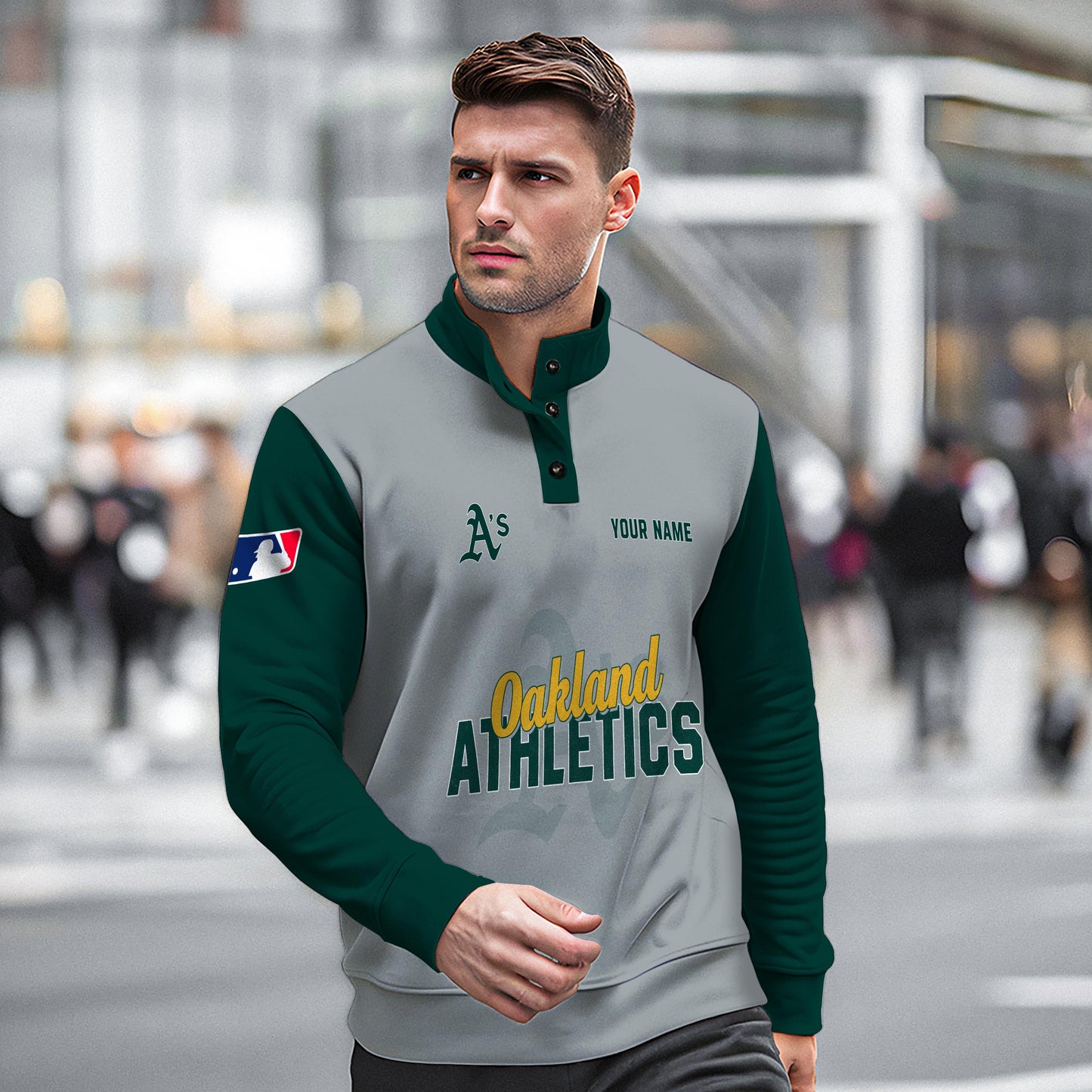 Oakland Athletics New Collection Casual Stand Collar Sweatshirt MLB AZTNSCSW000430