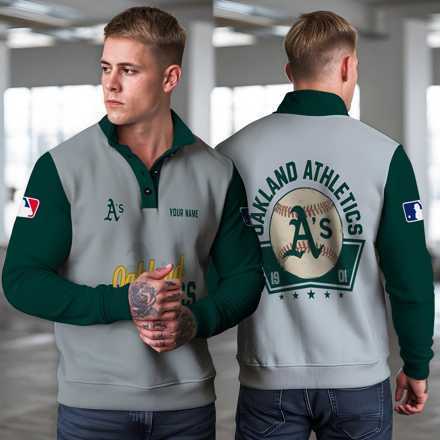 Oakland Athletics New Collection Casual Stand Collar Sweatshirt MLB AZTNSCSW000430