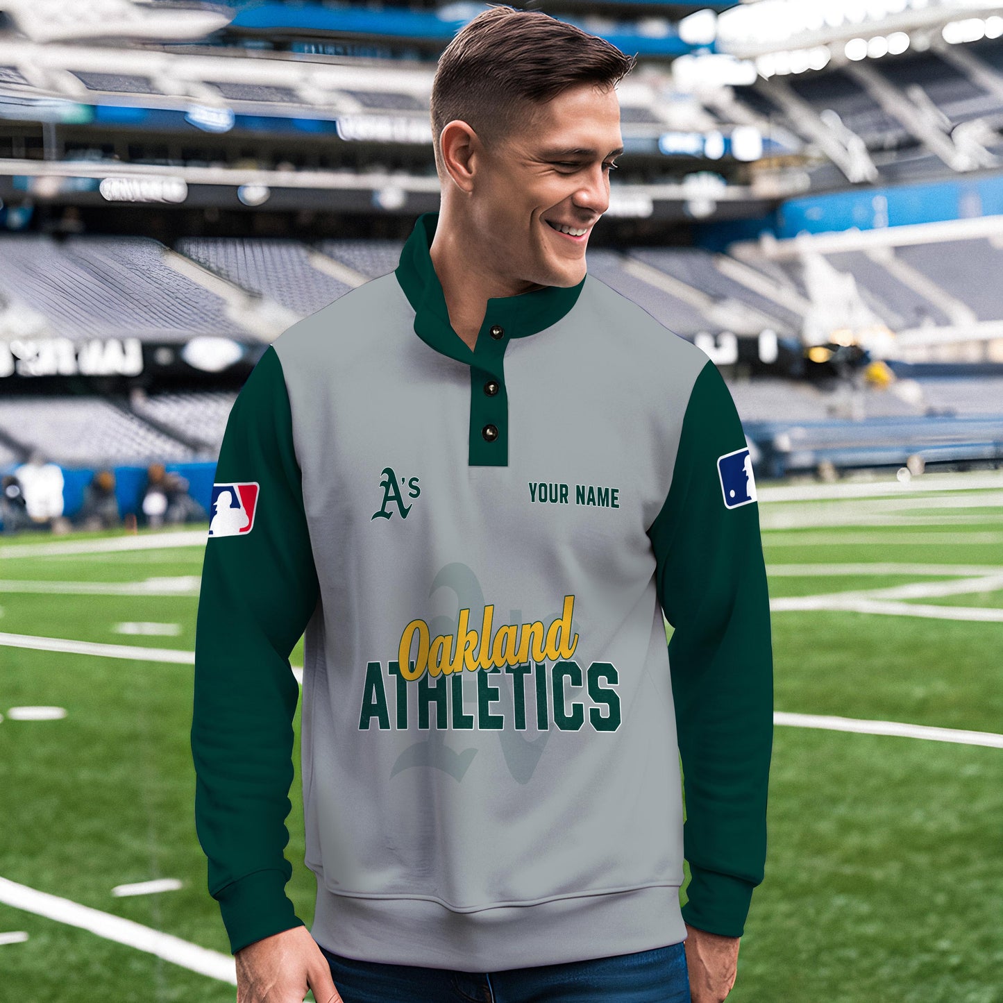 Oakland Athletics New Collection Casual Stand Collar Sweatshirt MLB AZTNSCSW000430