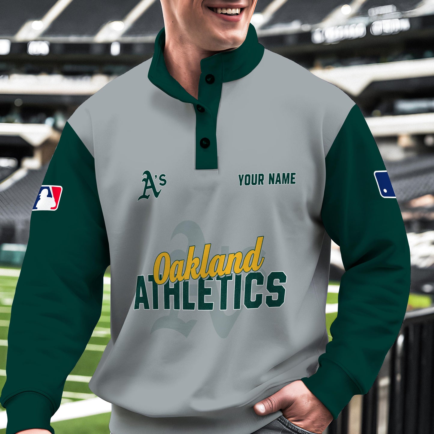 Oakland Athletics New Collection Casual Stand Collar Sweatshirt MLB AZTNSCSW000430
