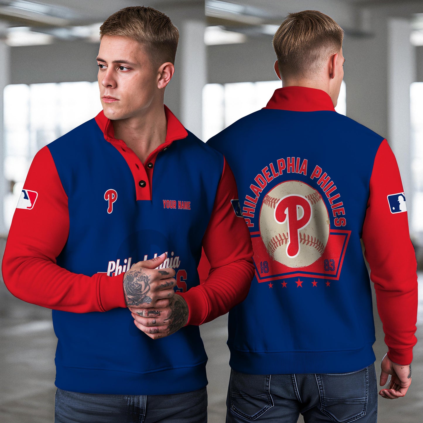 Philadelphia Phillies New Collection Casual Stand Collar Sweatshirt MLB AZTNSCSW000431