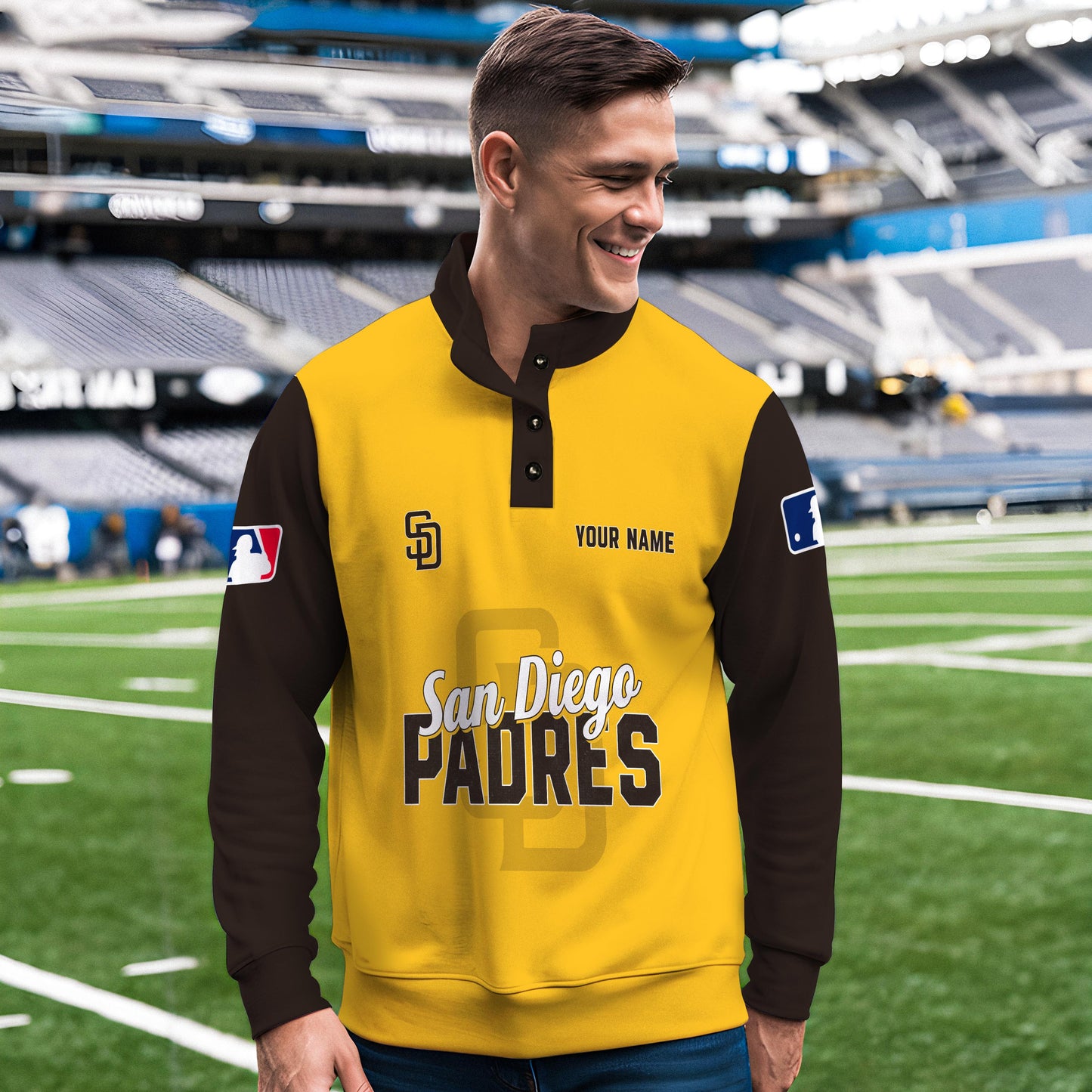 San Diego Padres New Collection Casual Stand Collar Sweatshirt MLB AZTNSCSW000433