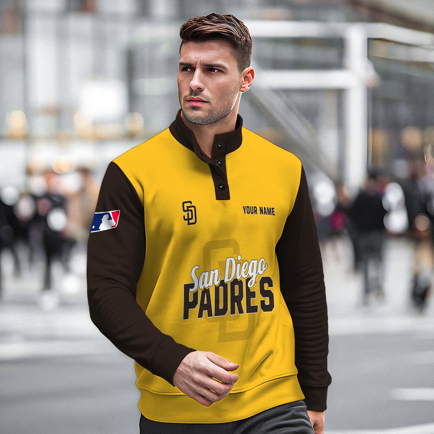 San Diego Padres New Collection Casual Stand Collar Sweatshirt MLB AZTNSCSW000433