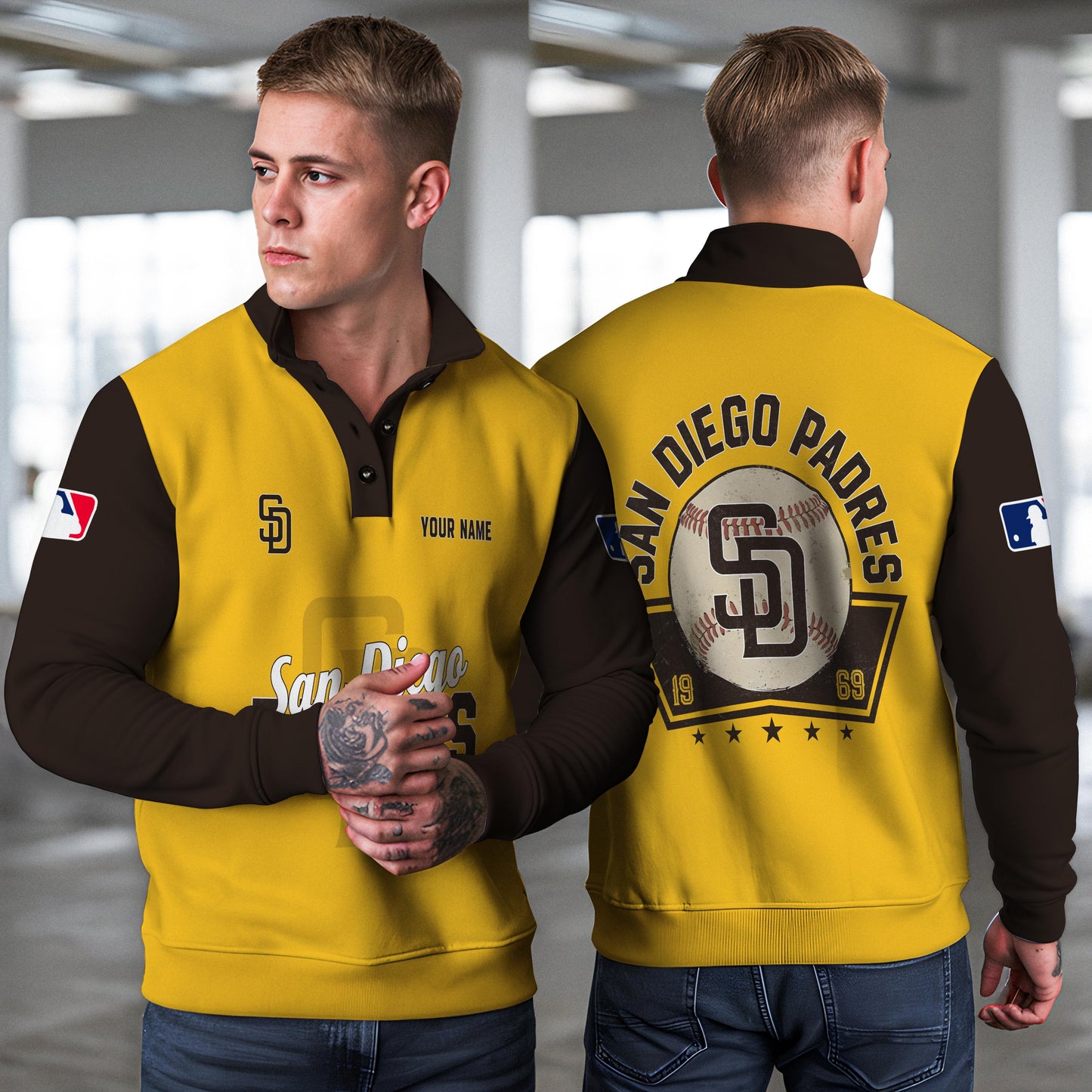 San Diego Padres New Collection Casual Stand Collar Sweatshirt MLB AZTNSCSW000433