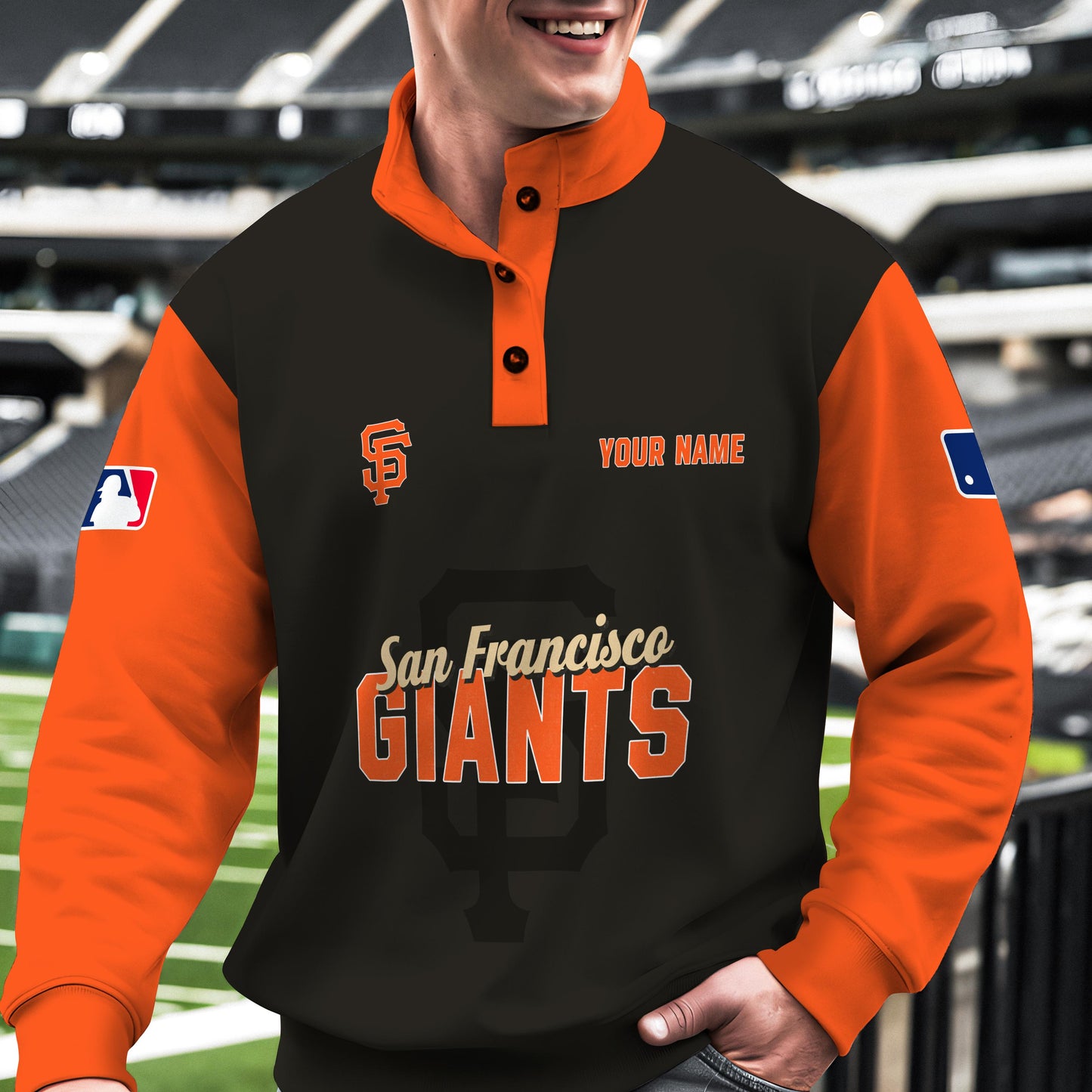 San Francisco Giants New Collection Casual Stand Collar Sweatshirt MLB AZTNSCSW000434