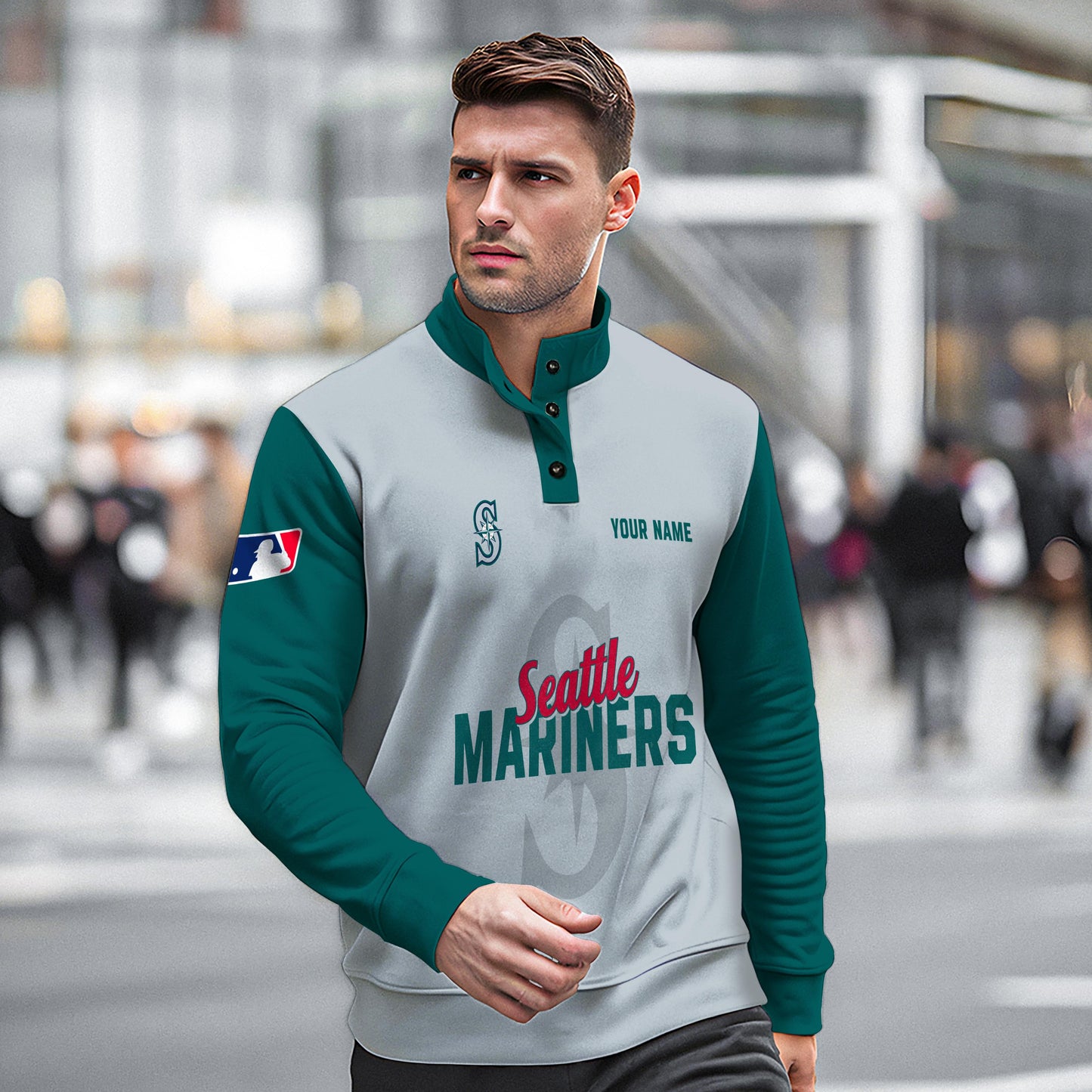 Seattle Mariners New Collection Casual Stand Collar Sweatshirt MLB AZTNSCSW000435