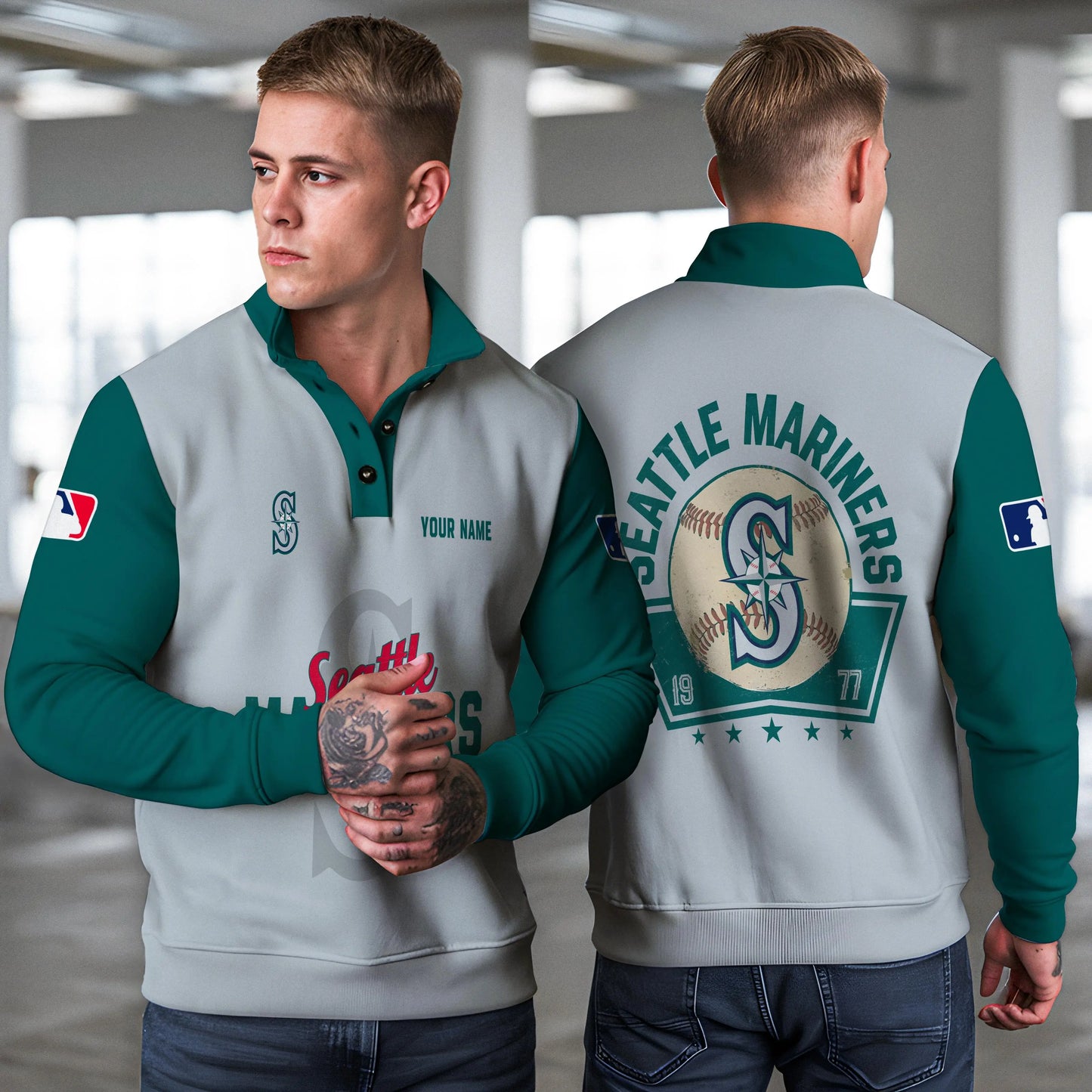 Seattle Mariners New Collection Casual Stand Collar Sweatshirt MLB AZTNSCSW000435