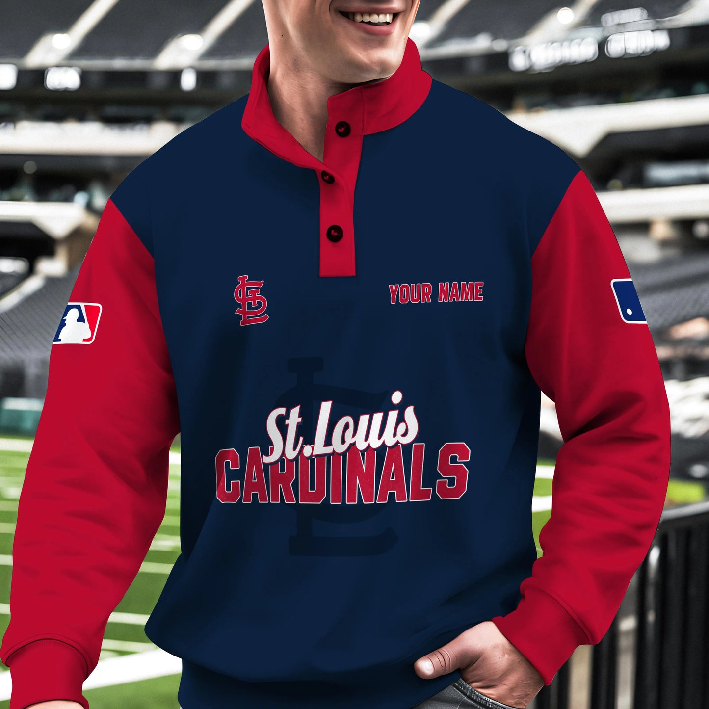 St. Louis Cardinals New Collection Casual Stand Collar Sweatshirt MLB AZTNSCSW000436