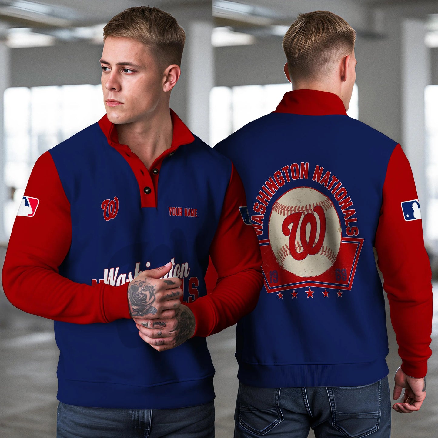Washington Nationals New Collection Casual Stand Collar Sweatshirt MLB AZTNSCSW000440