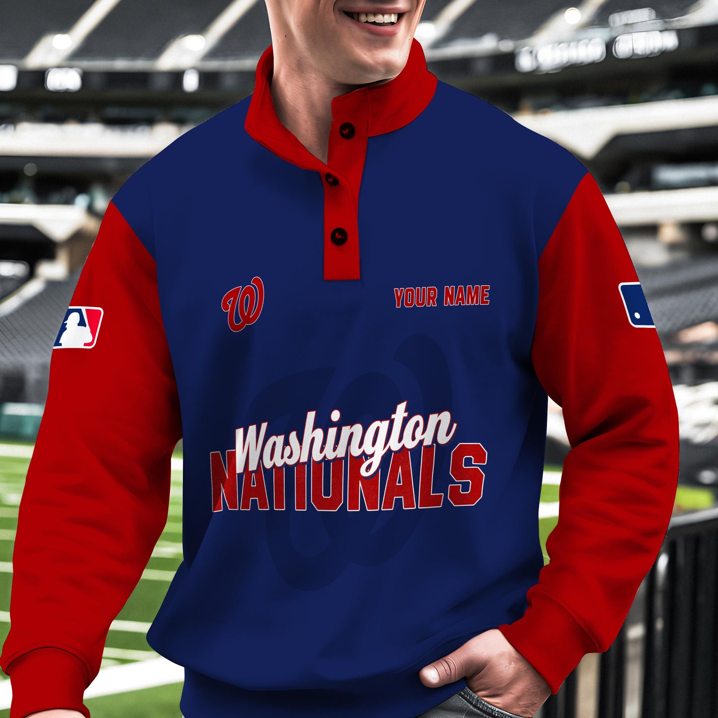 Washington Nationals New Collection Casual Stand Collar Sweatshirt MLB AZTNSCSW000440