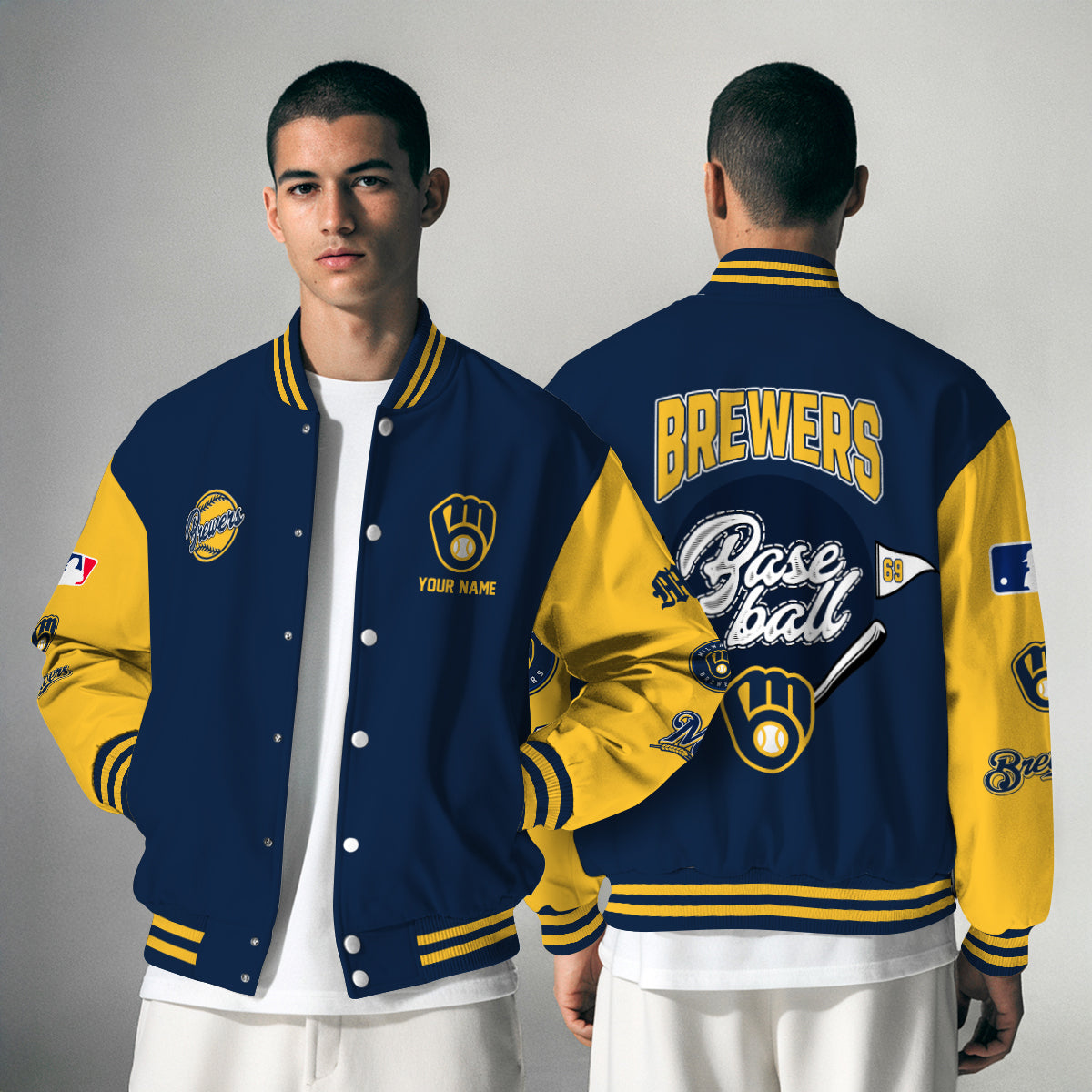 Milwaukee Brewers Premium New Varsity Jacket MLB AZTNVJK0000331