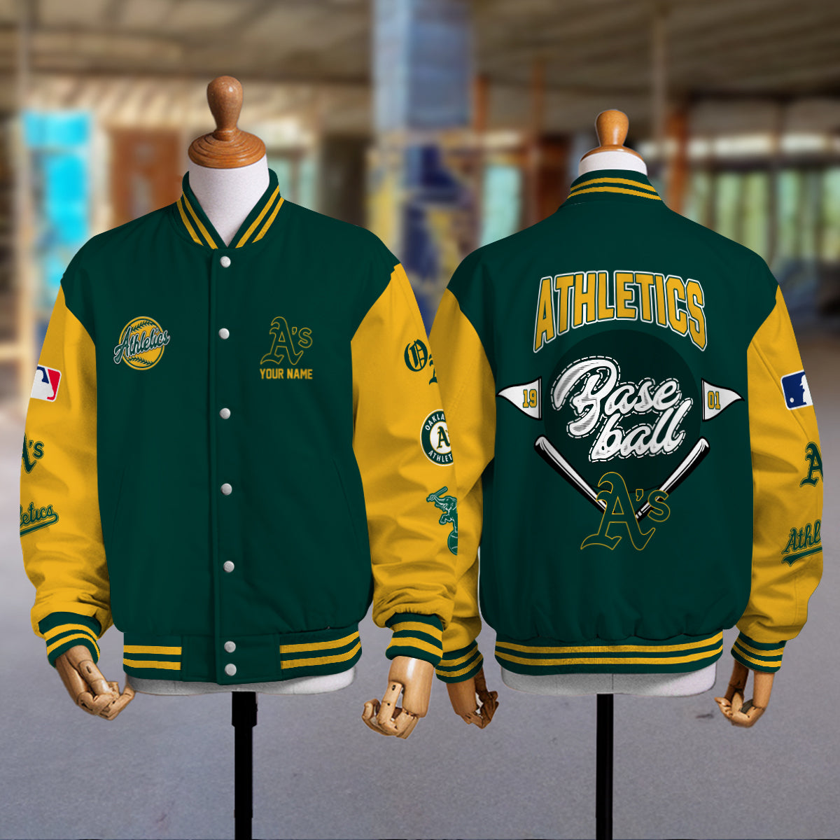 Oakland Athletics Premium New Varsity Jacket MLB AZTNVJK0000335