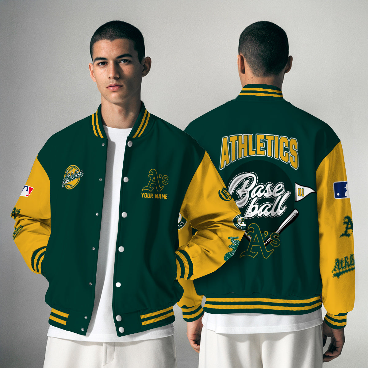 Oakland Athletics Premium New Varsity Jacket MLB AZTNVJK0000335