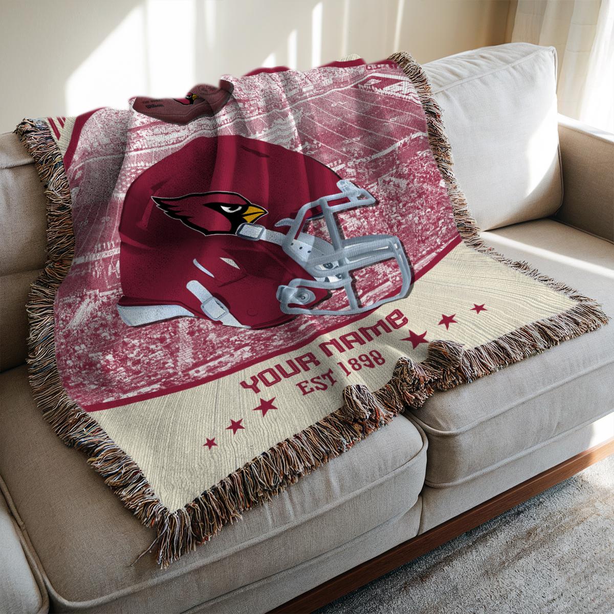Arizona Cardinals Premium New Woven Throw Blanket AZTNWVB000033