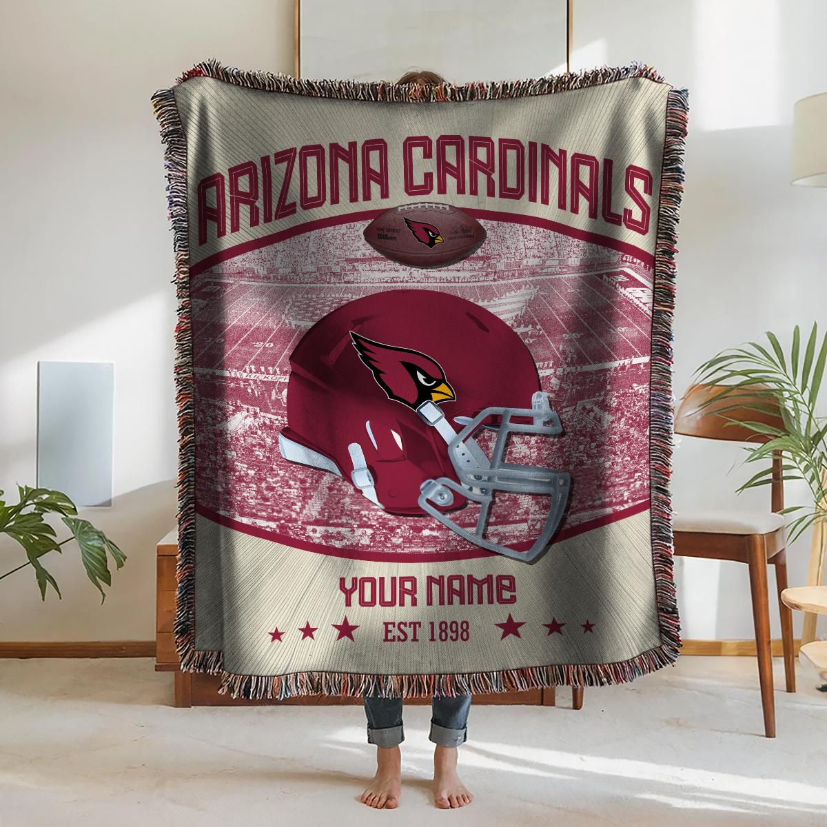 Arizona Cardinals Premium New Woven Throw Blanket AZTNWVB000033