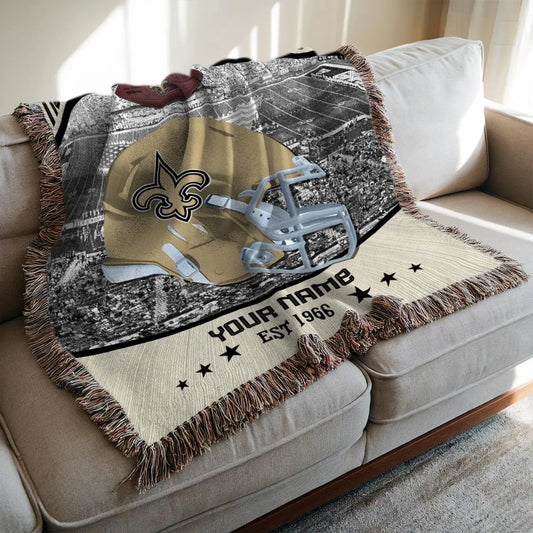 New Orleans Saints Premium New Woven Throw Blanket AZTNWVB000042