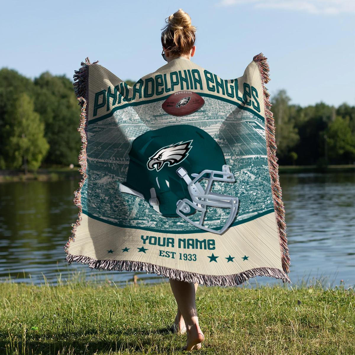 Philadelphia Eagles Premium New Woven Throw Blanket AZTNWVB000044