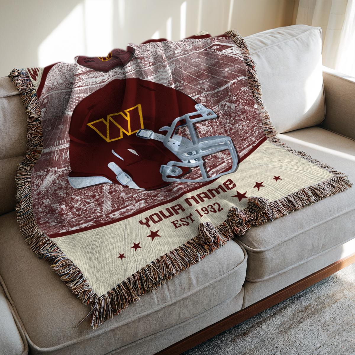 Washington Commanders Premium New Woven Throw Blanket AZTNWVB000048