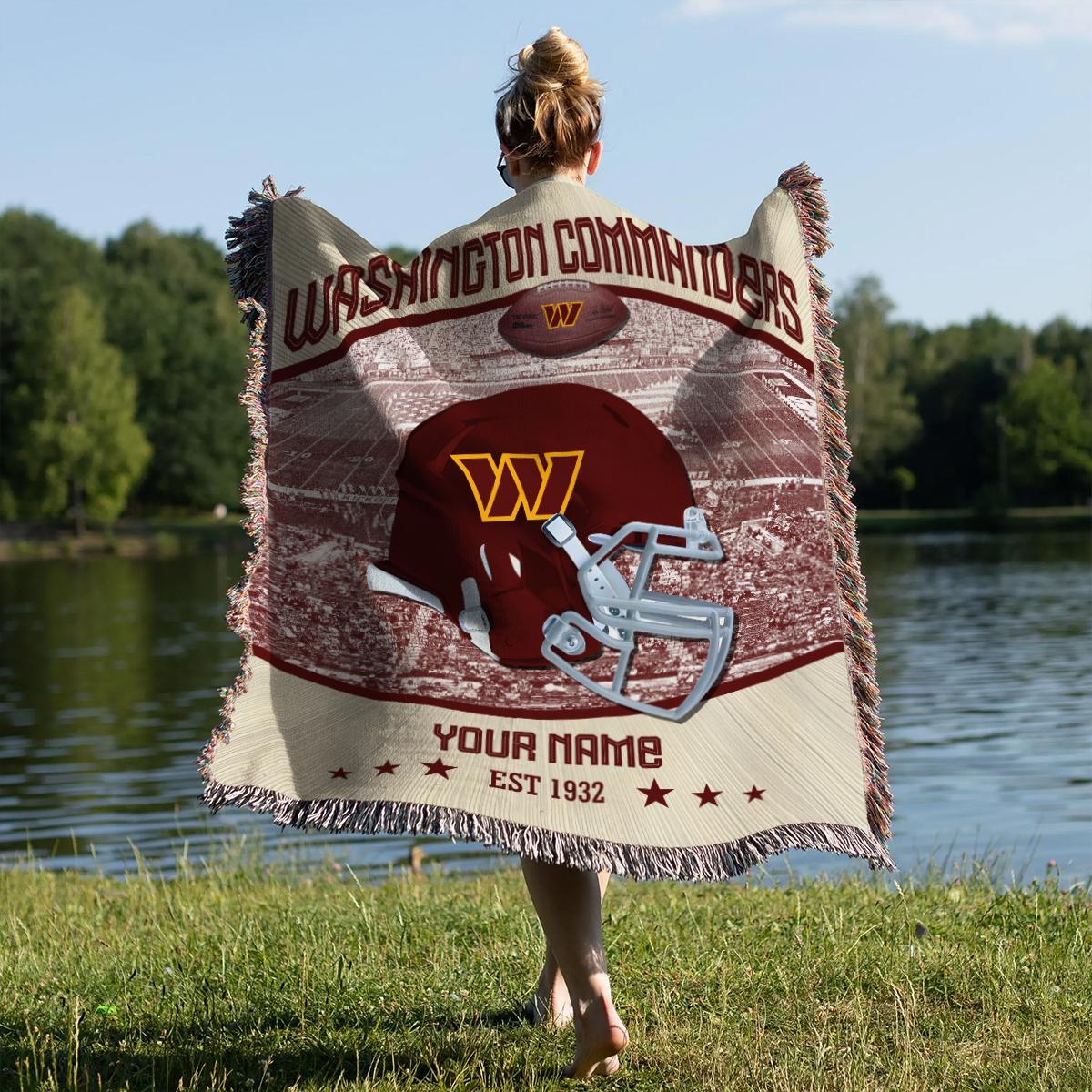 Washington Commanders Premium New Woven Throw Blanket AZTNWVB000048