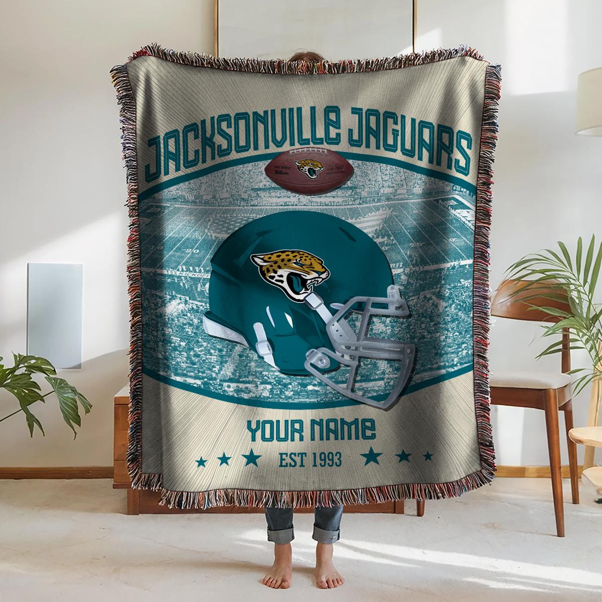Jacksonville Jaguars Premium New Woven Throw Blanket AZTNWVB000056