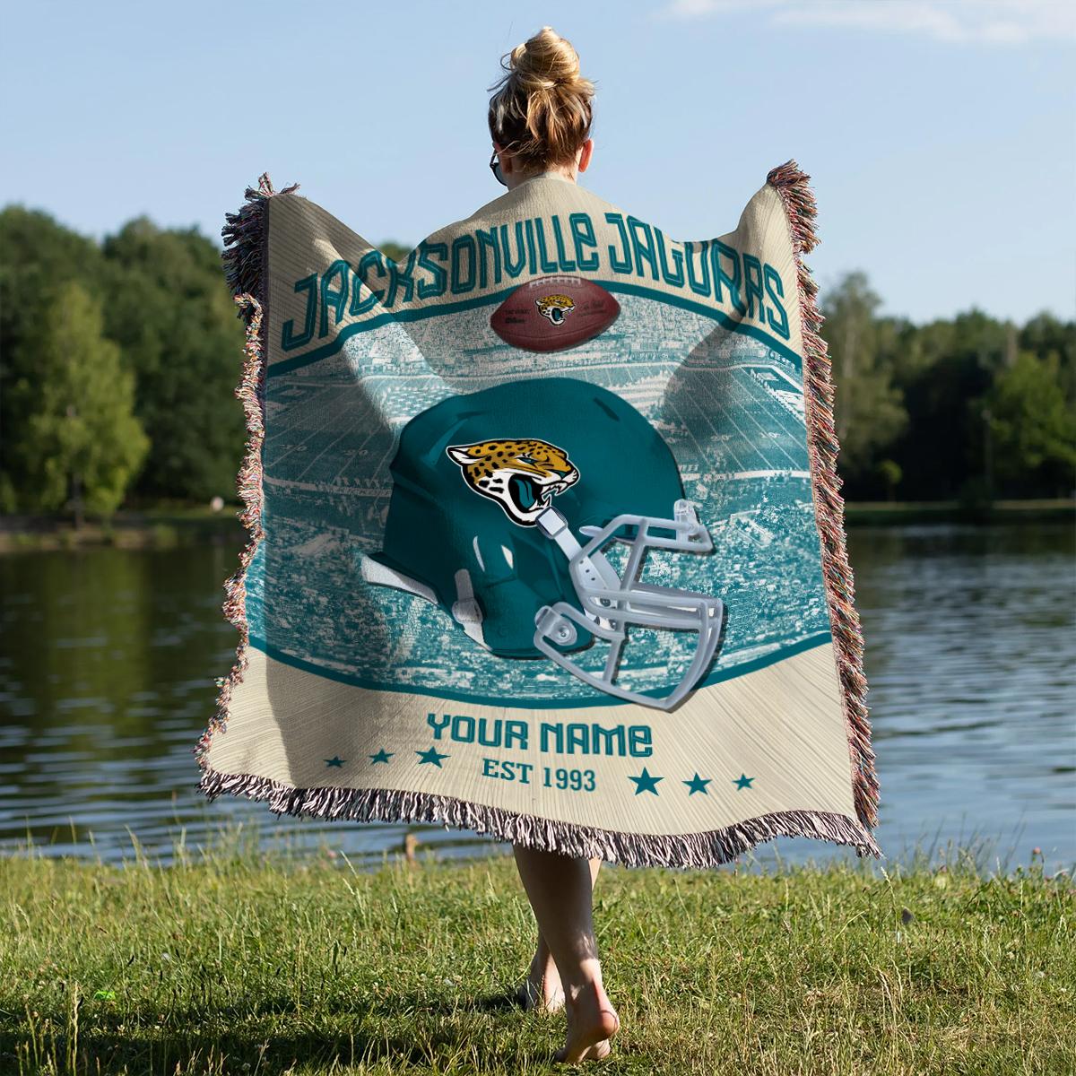 Jacksonville Jaguars Premium New Woven Throw Blanket AZTNWVB000056