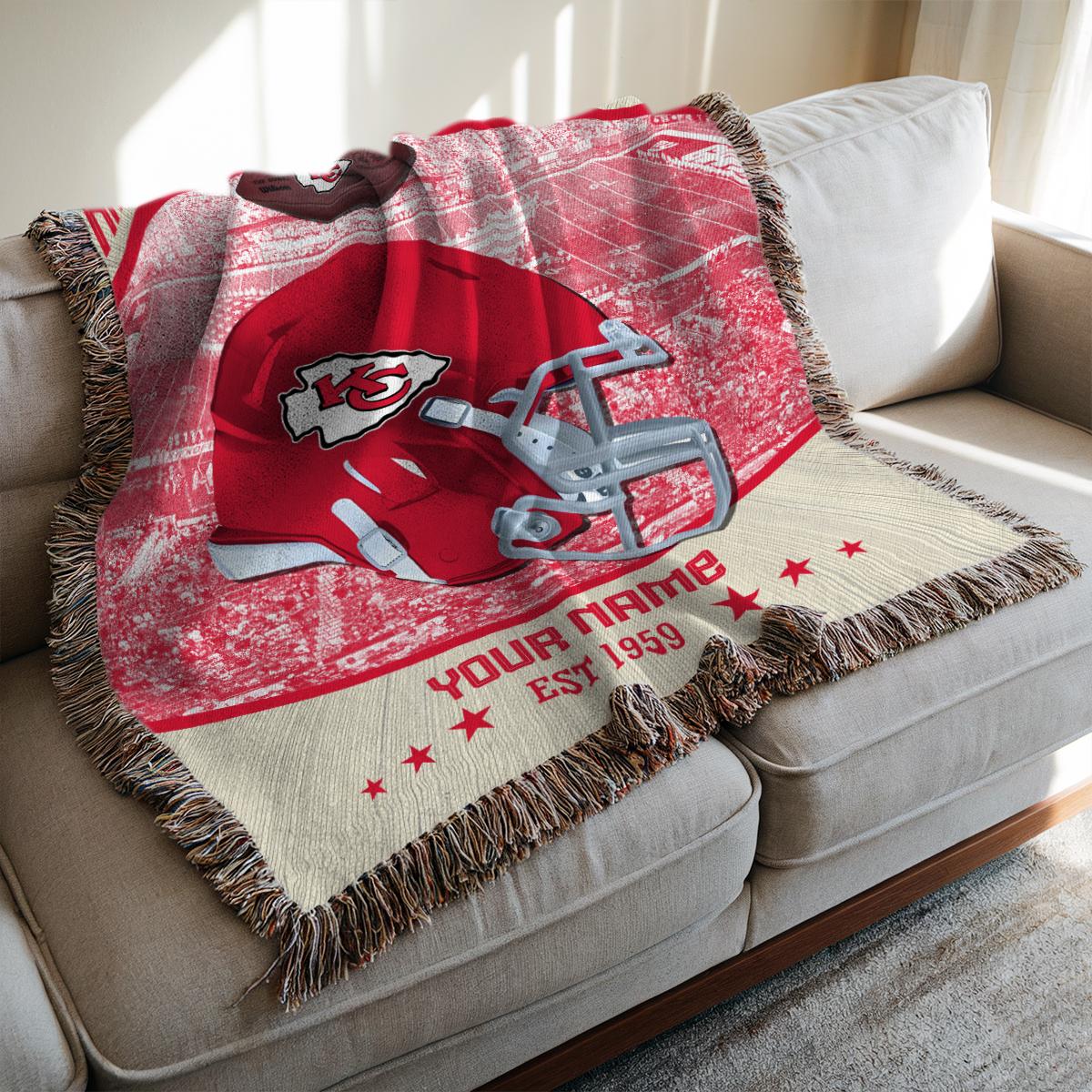 Kansas City Chiefs Premium New Woven Throw Blanket AZTNWVB000057