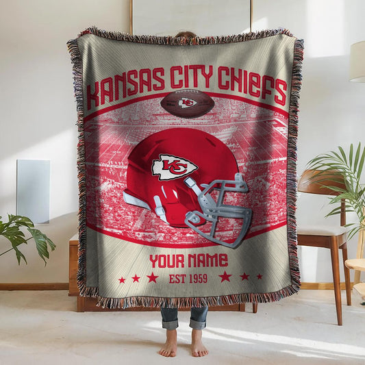 Kansas City Chiefs Premium New Woven Throw Blanket AZTNWVB000057