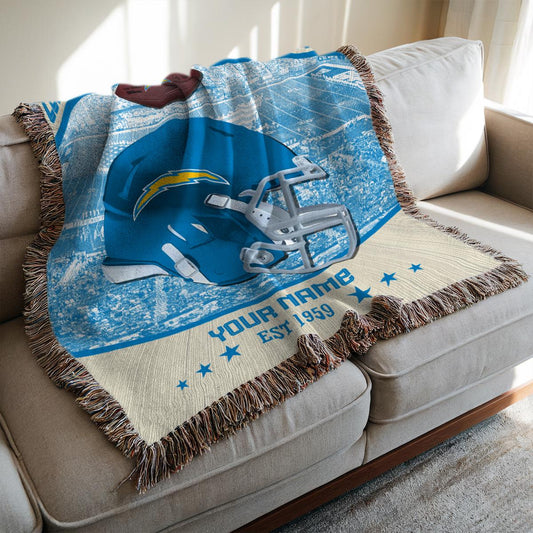 Los Angeles Chargers Premium New Woven Throw Blanket AZTNWVB000059