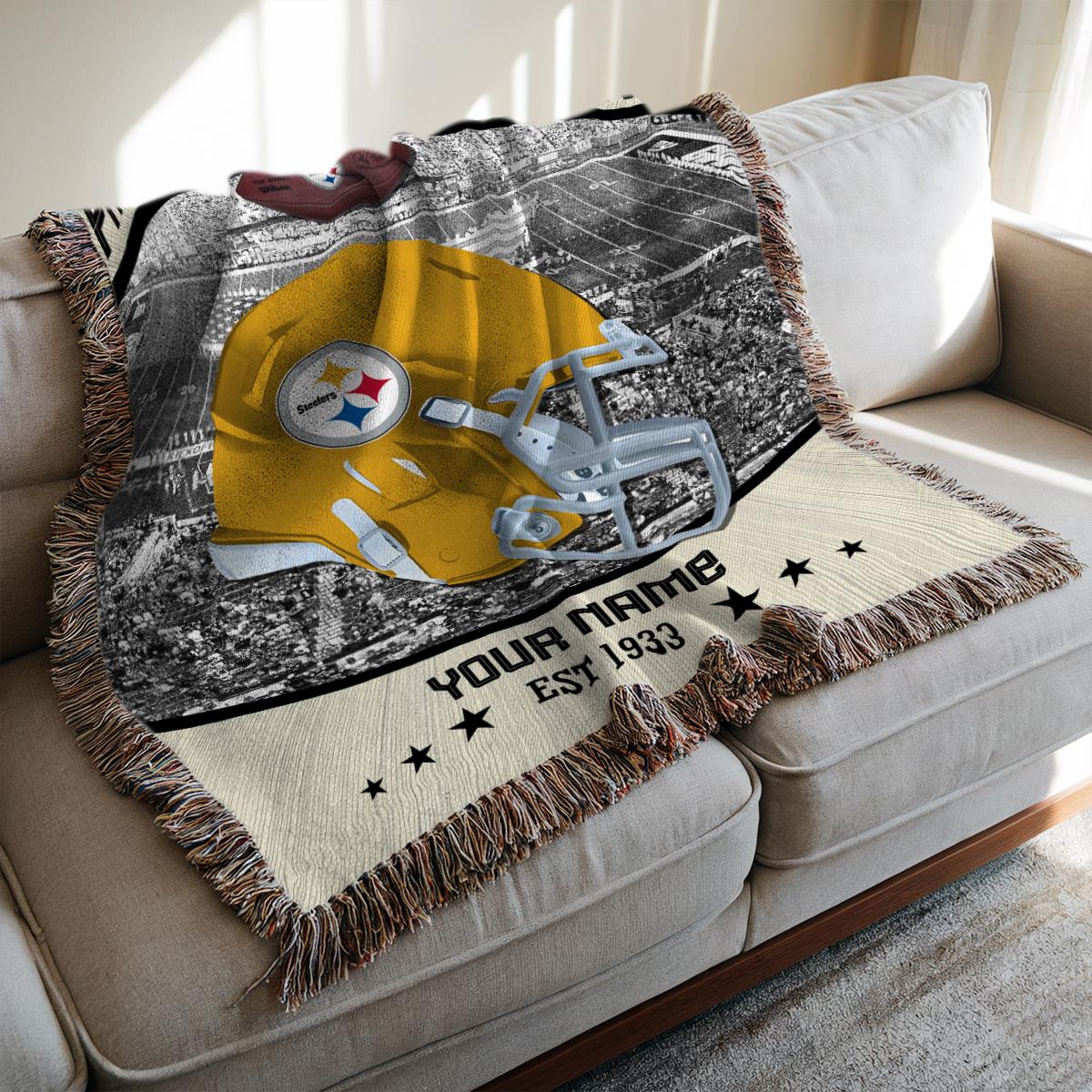 Pittsburgh Steelers Premium New Woven Throw Blanket AZTNWVB000063