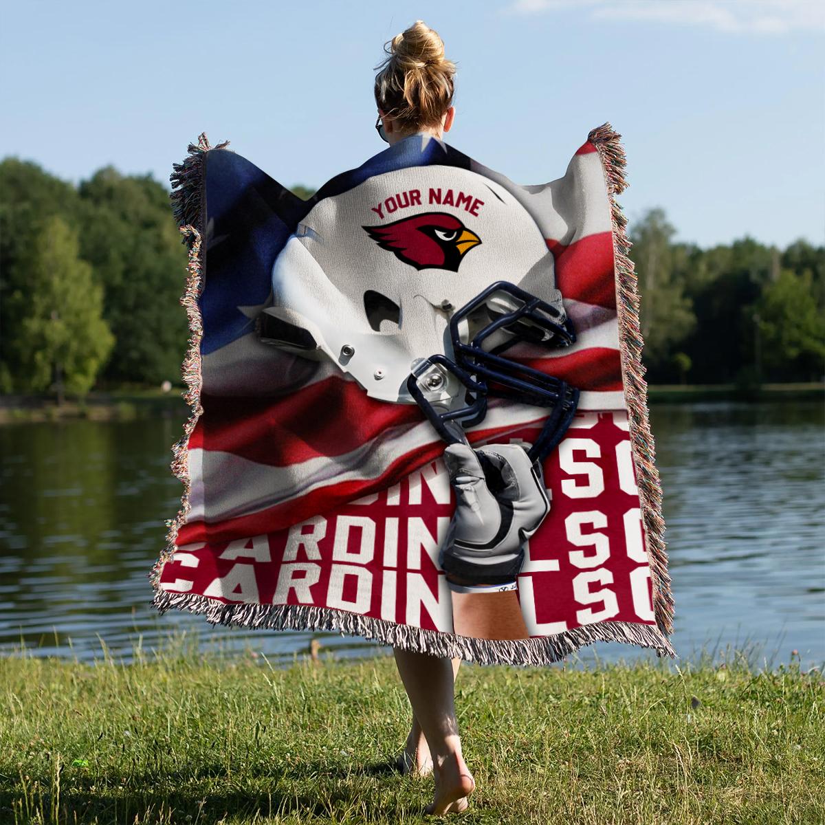 Arizona Cardinals Premium New Woven Throw Blanket AZTNWVB000097