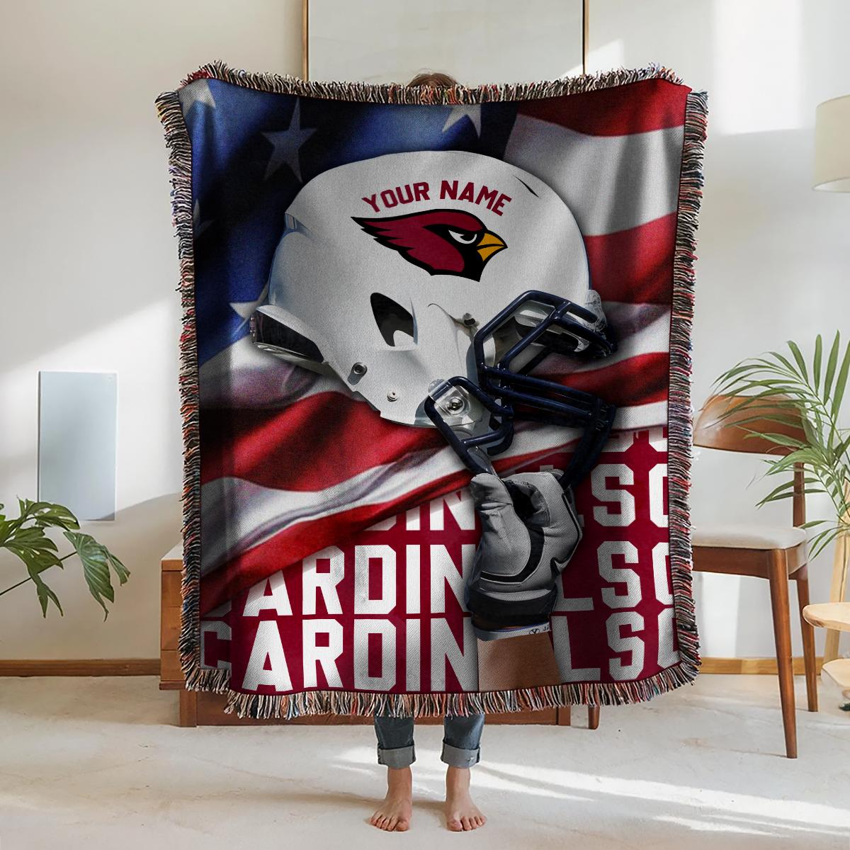 Arizona Cardinals Premium New Woven Throw Blanket AZTNWVB000097