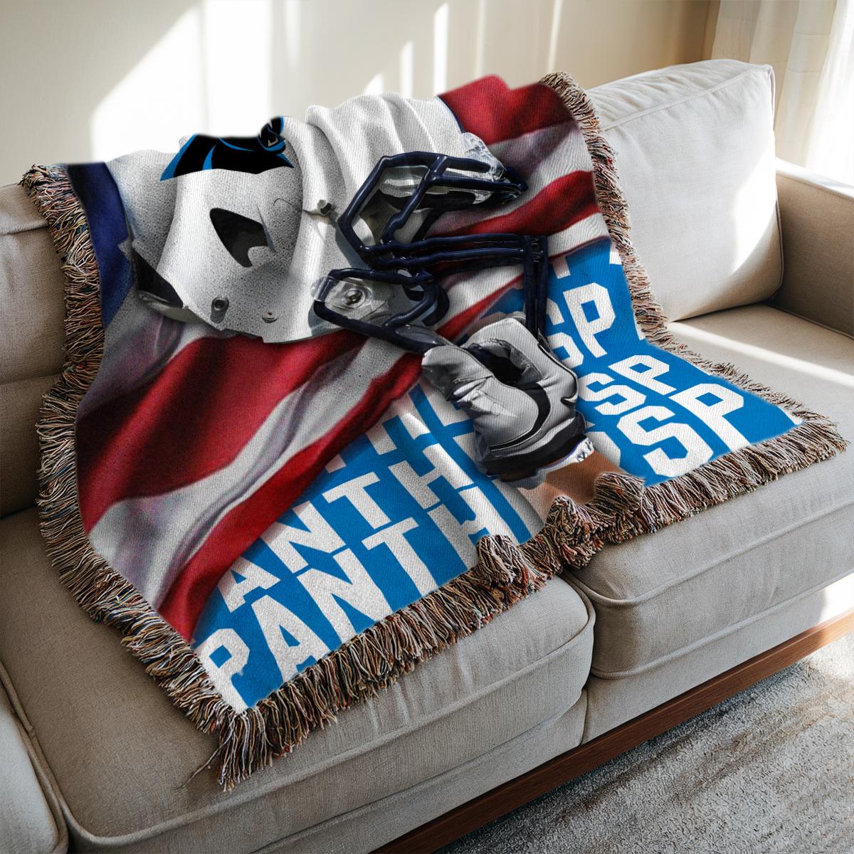Carolina Panthers Premium New Woven Throw Blanket AZTNWVB000099