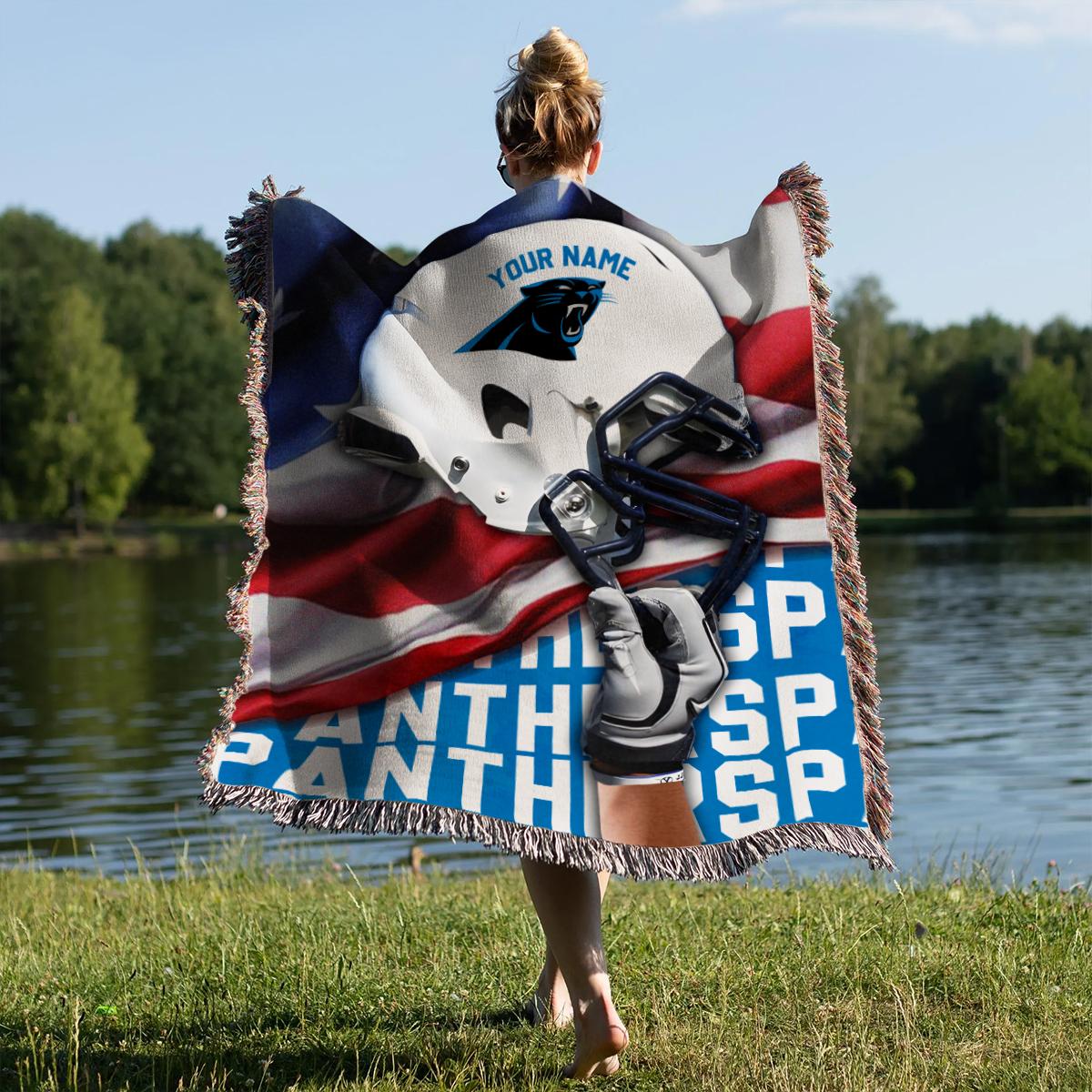 Carolina Panthers Premium New Woven Throw Blanket AZTNWVB000099