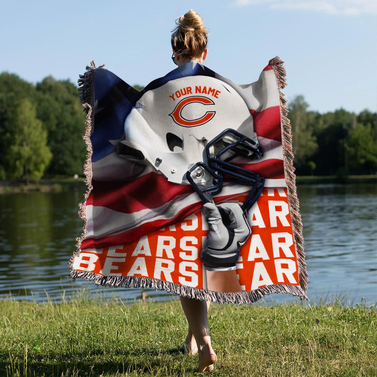 Chicago Bears Premium New Woven Throw Blanket AZTNWVB000100