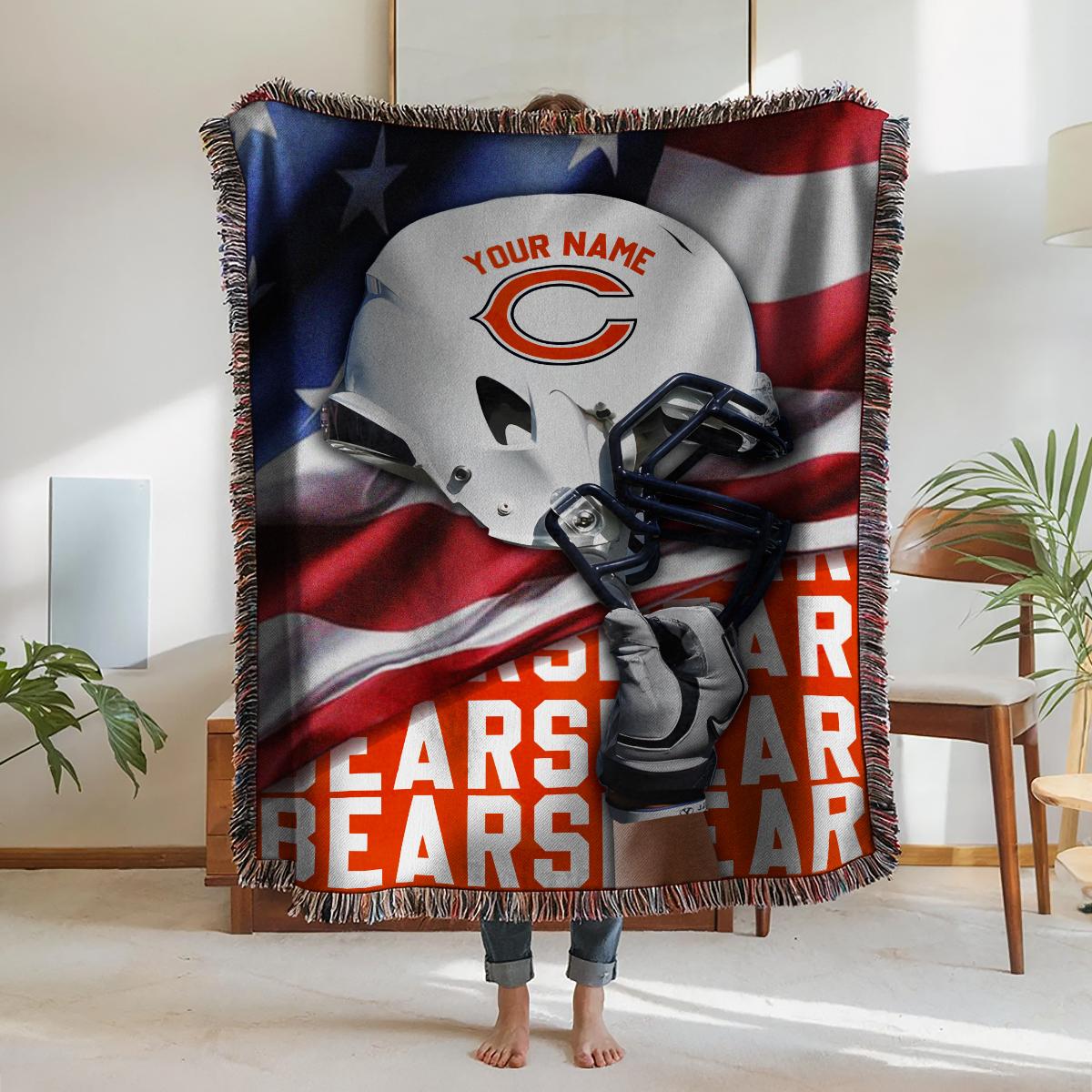 Chicago Bears Premium New Woven Throw Blanket AZTNWVB000100