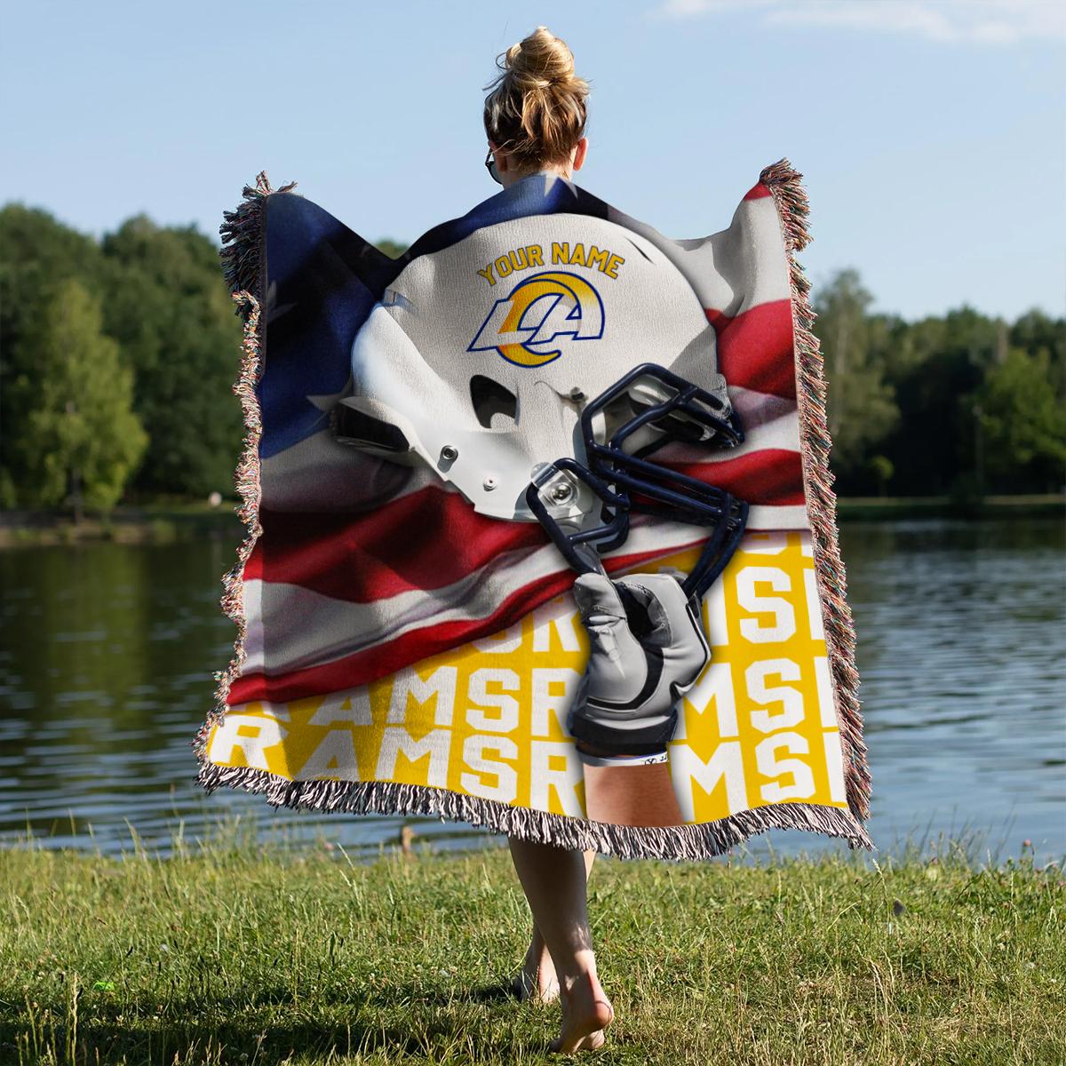 Los Angeles Rams Premium New Woven Throw Blanket AZTNWVB000104