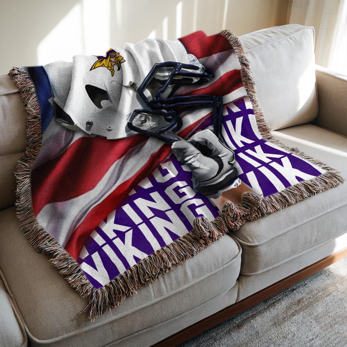 Minnesota Vikings Premium New Woven Throw Blanket AZTNWVB000105