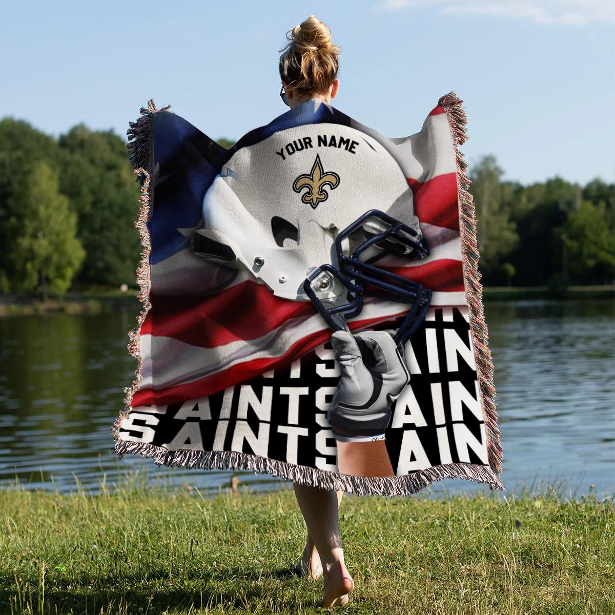 New Orleans Saints Premium New Woven Throw Blanket AZTNWVB000106