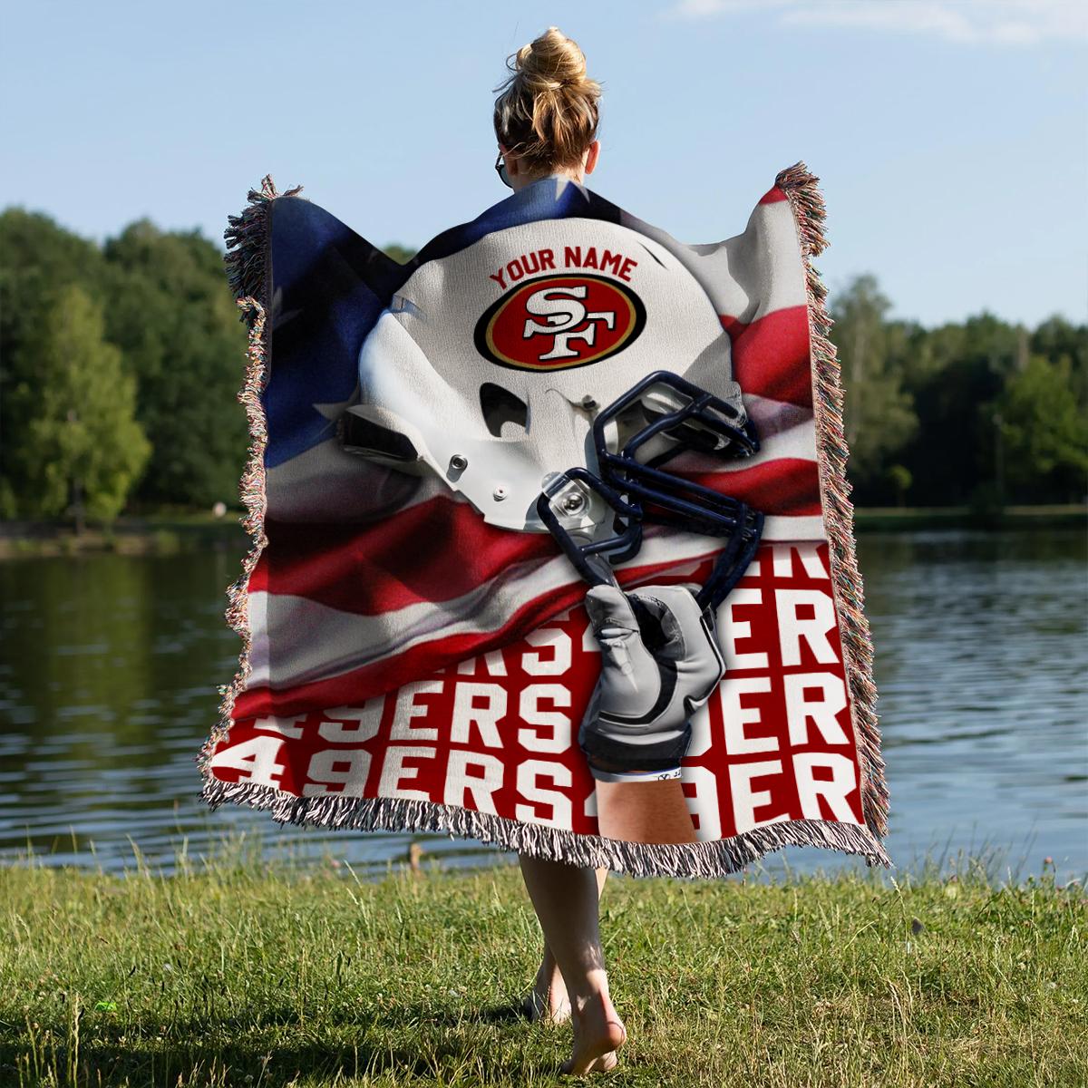 San Francisco 49ers Premium New Woven Throw Blanket AZTNWVB000109