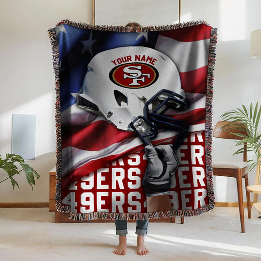 San Francisco 49ers Premium New Woven Throw Blanket AZTNWVB000109