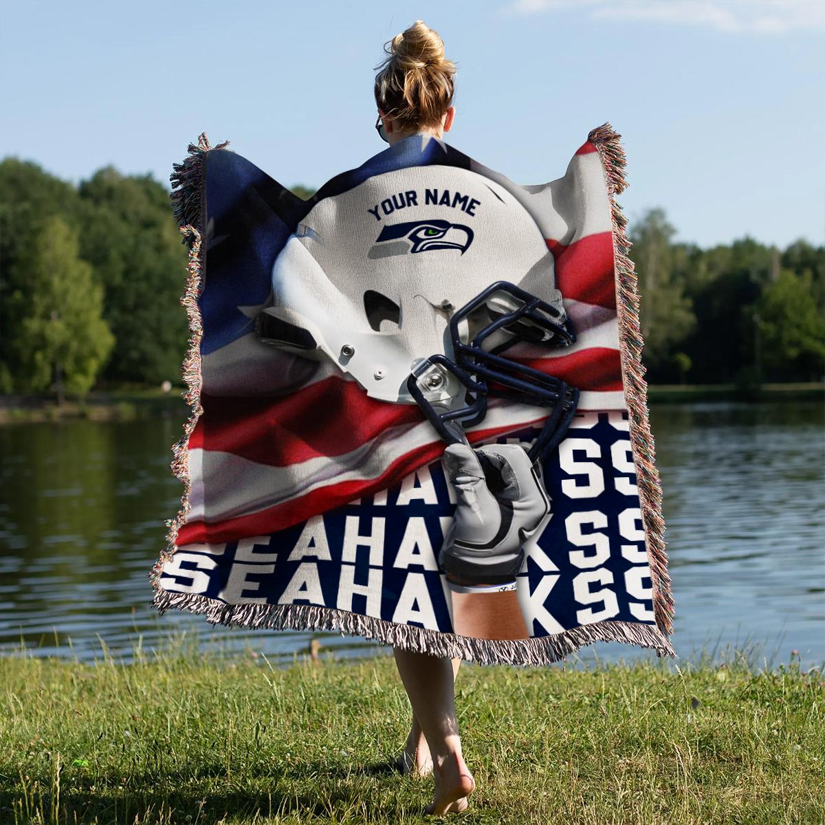 Seattle Seahawks Premium New Woven Throw Blanket AZTNWVB000110