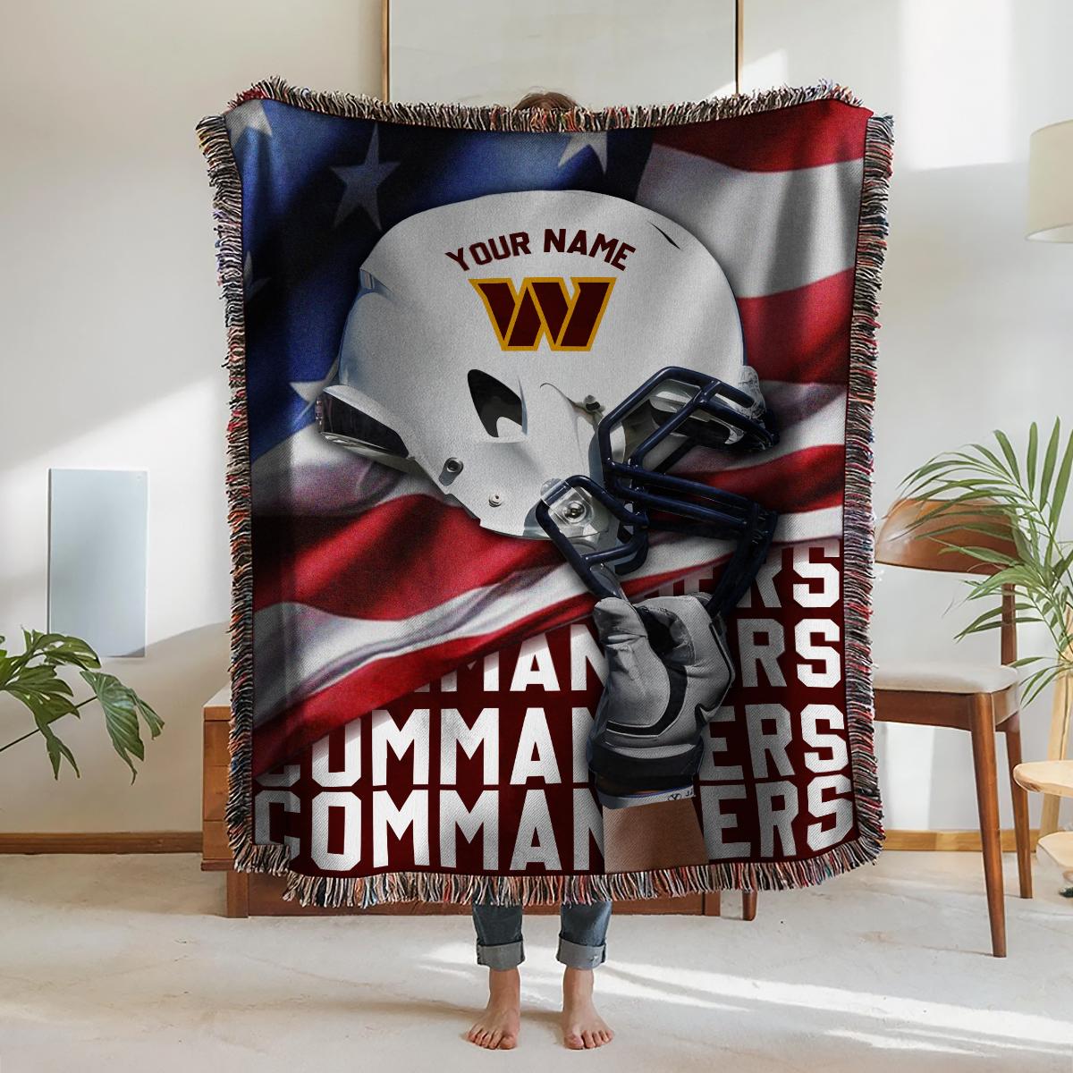 Washington Commanders Premium New Woven Throw Blanket AZTNWVB000112