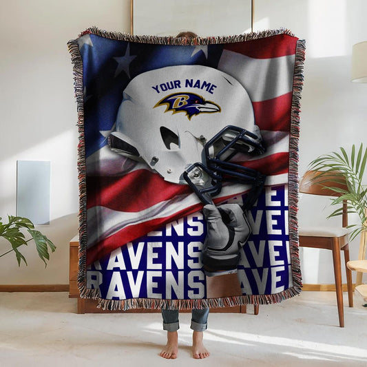 Baltimore Ravens Premium New Woven Throw Blanket AZTNWVB000113