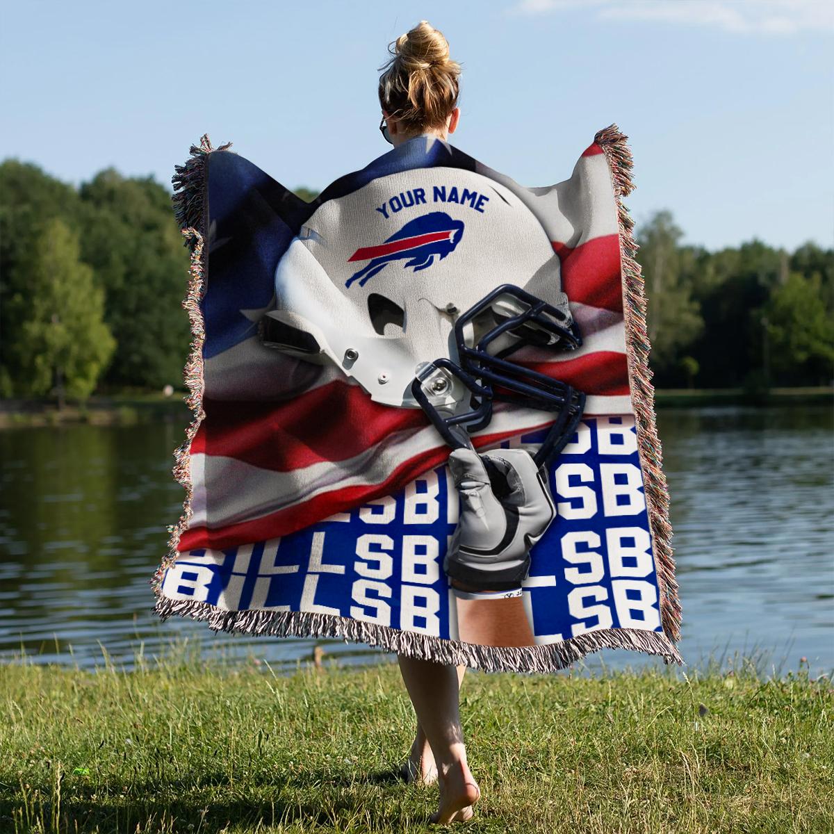 Buffalo Bills Premium New Woven Throw Blanket AZTNWVB000114